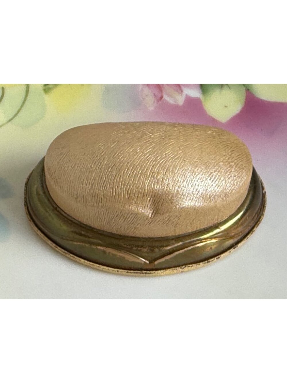 Vintage 1930s Leather covered Presentation Ring Box Brass Edge